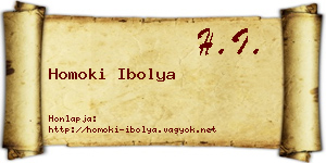 Homoki Ibolya névjegykártya